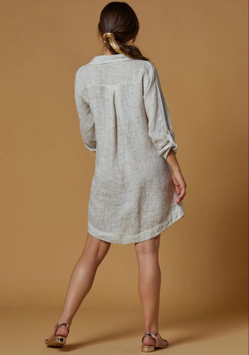Abril Linen Button Down Dress