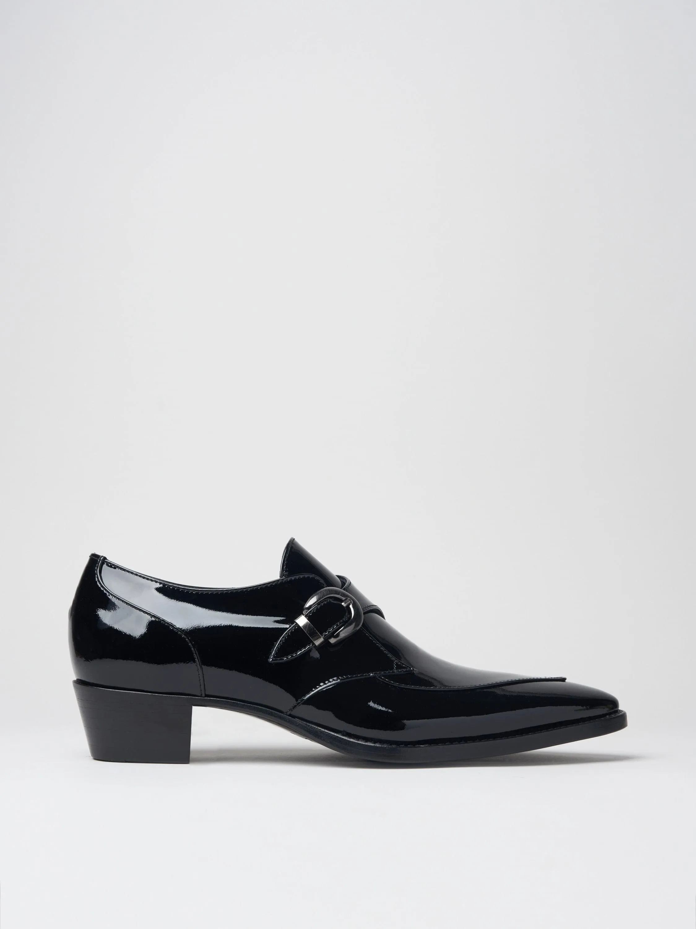 ADRIAN 30MM MONK-STRAP IN BLACK PATENT LEATHER