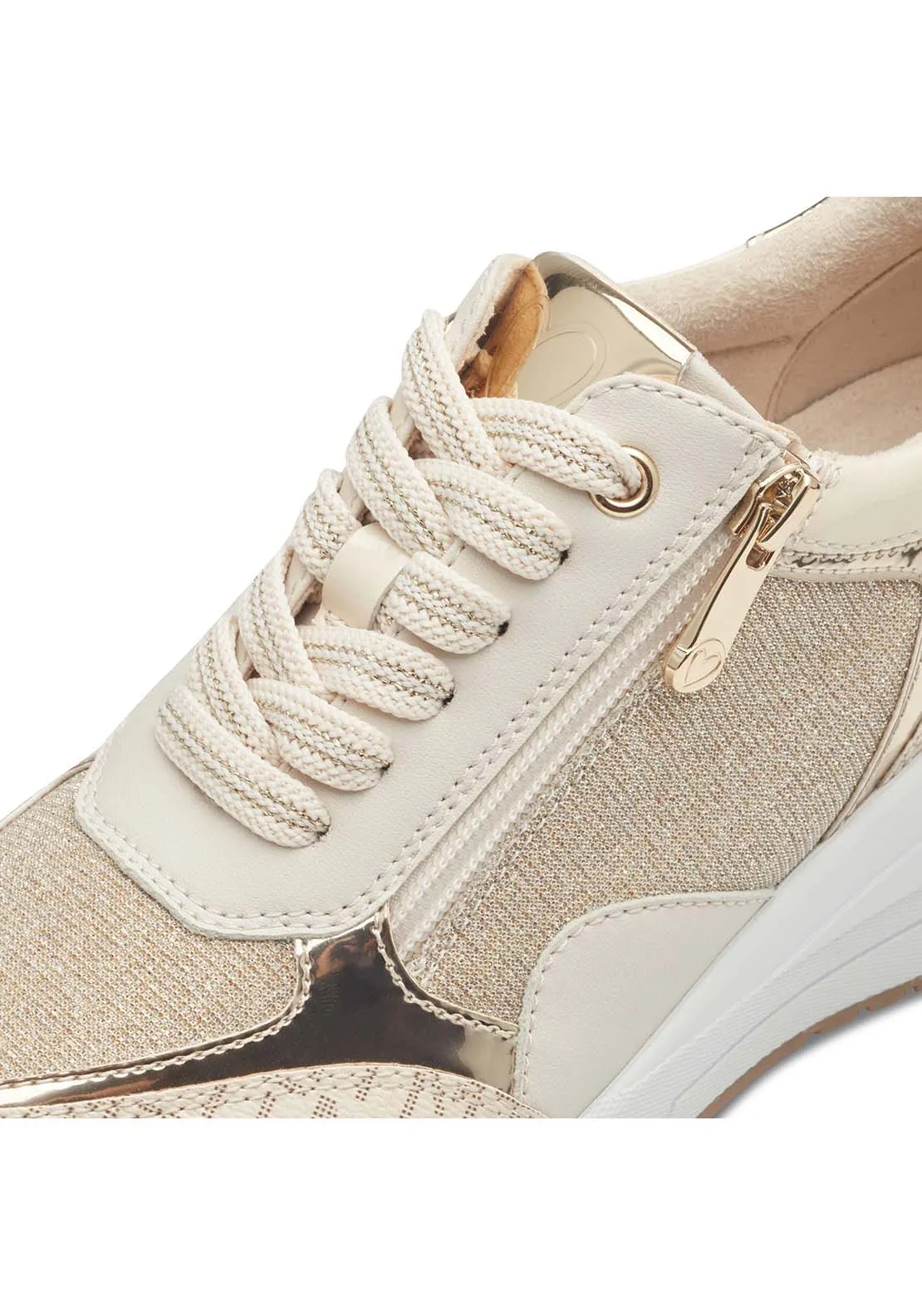 Alex Wedge Trainer - Cream Comb