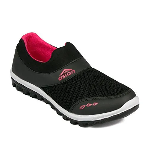 ASIAN Women's Riya-04 Black Pink Running Shoes,Sports Shoes,Walking Shoes UK-6