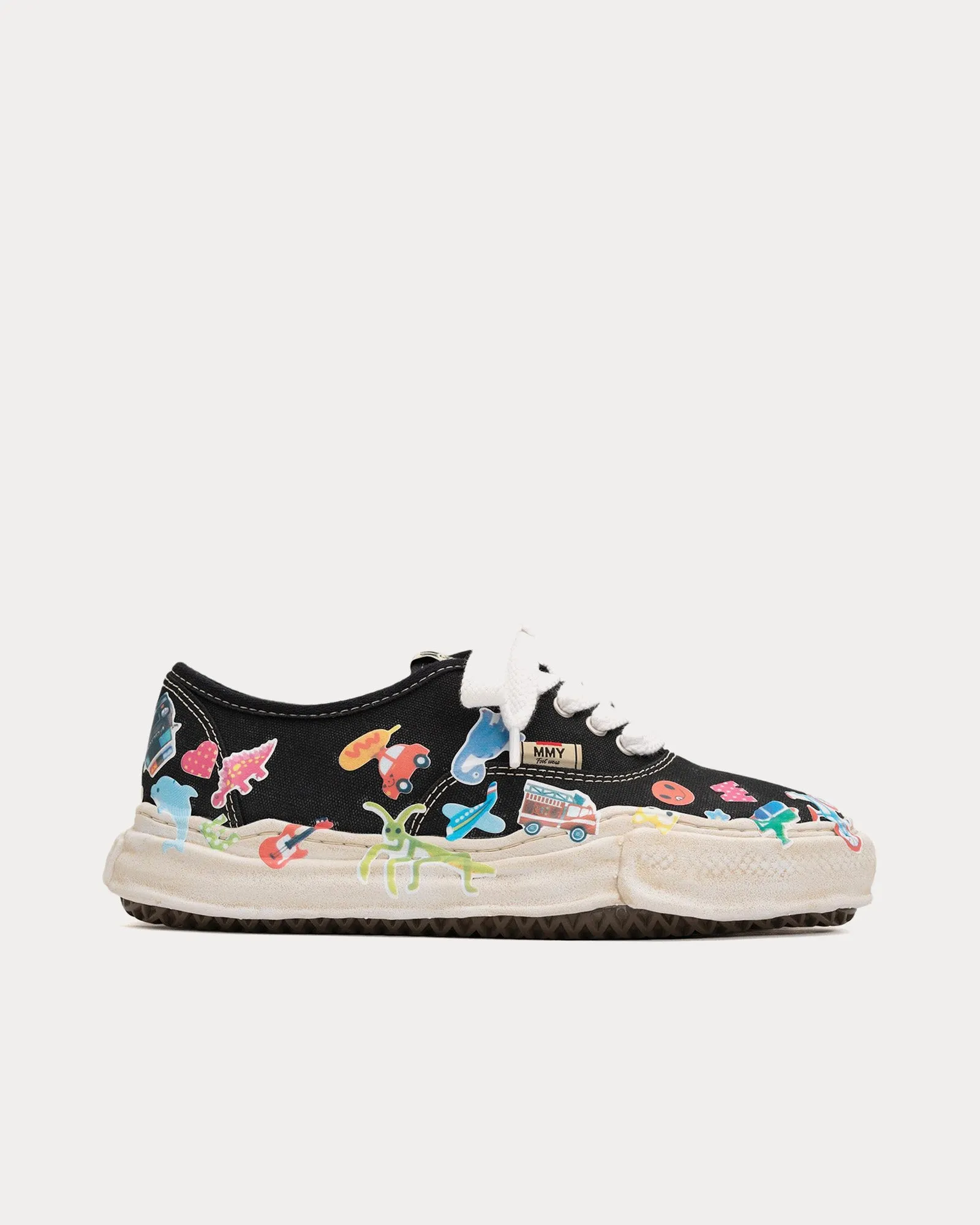 Baker OG Sole Sticker Printed Canvas Black Low Top Sneakers