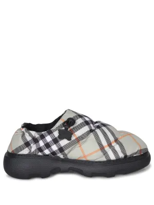Beige Check Pillow Slip-on Sneakers