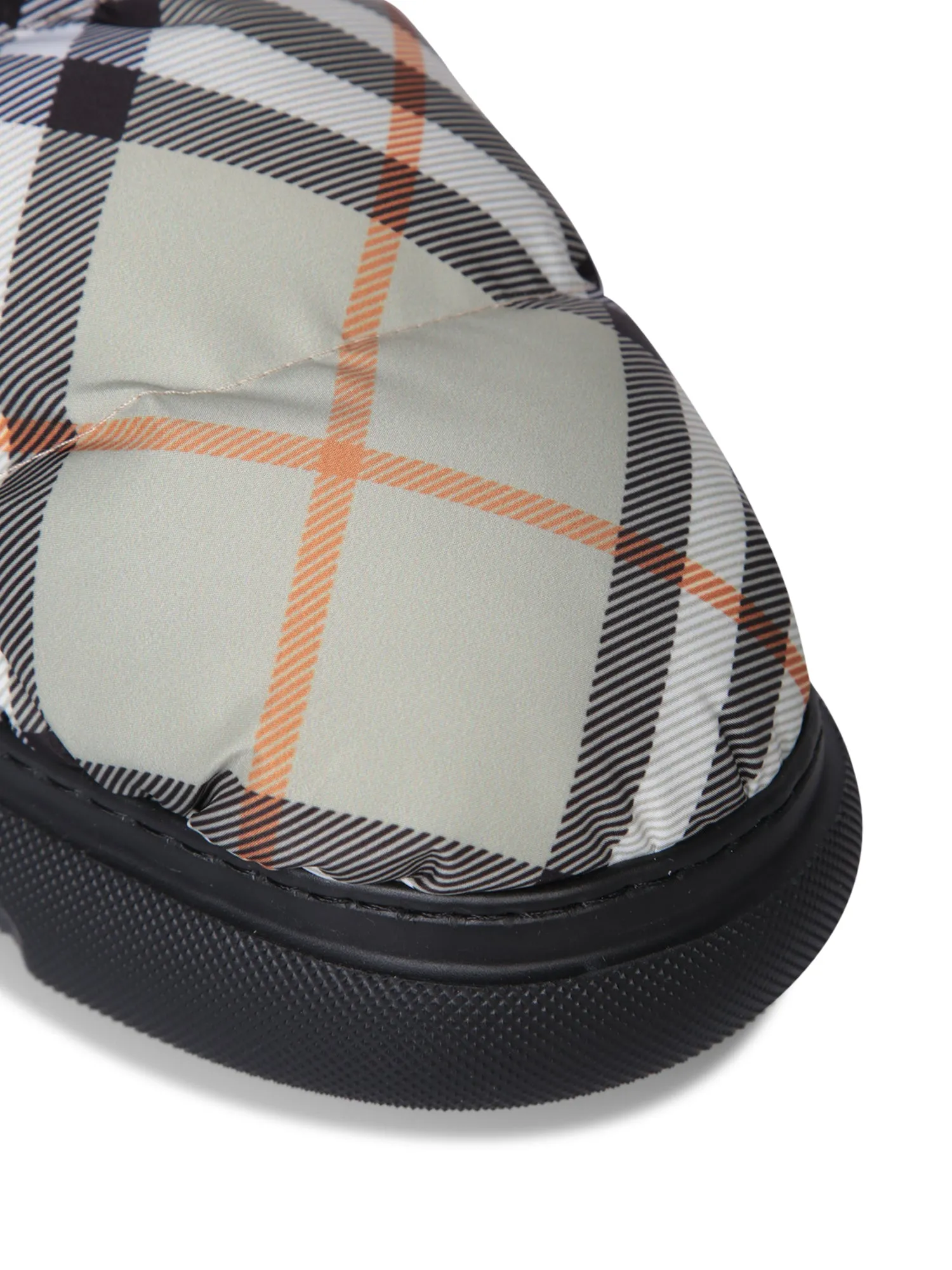 Beige Check Pillow Slip-on Sneakers