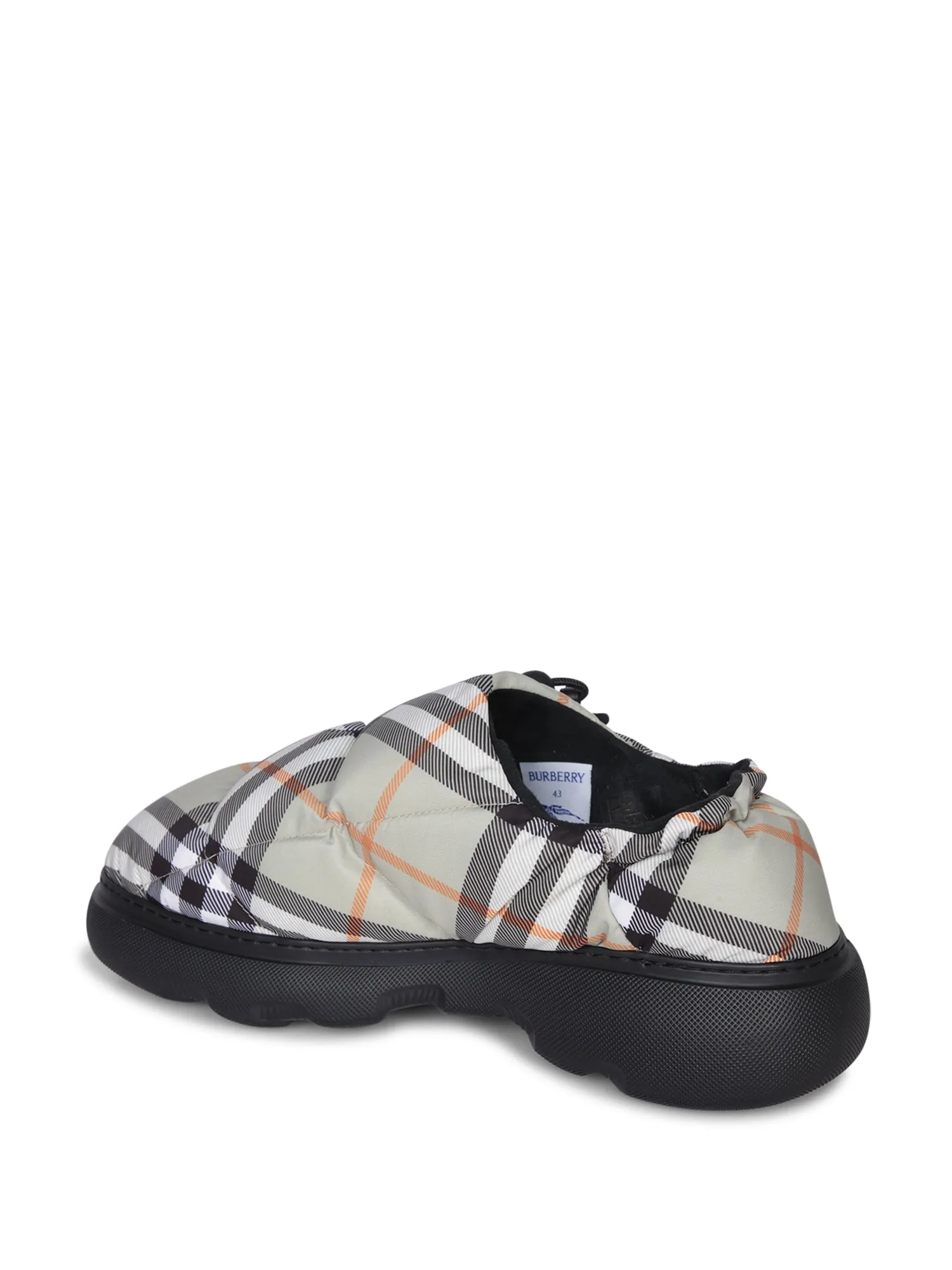 Beige Check Pillow Slip-on Sneakers