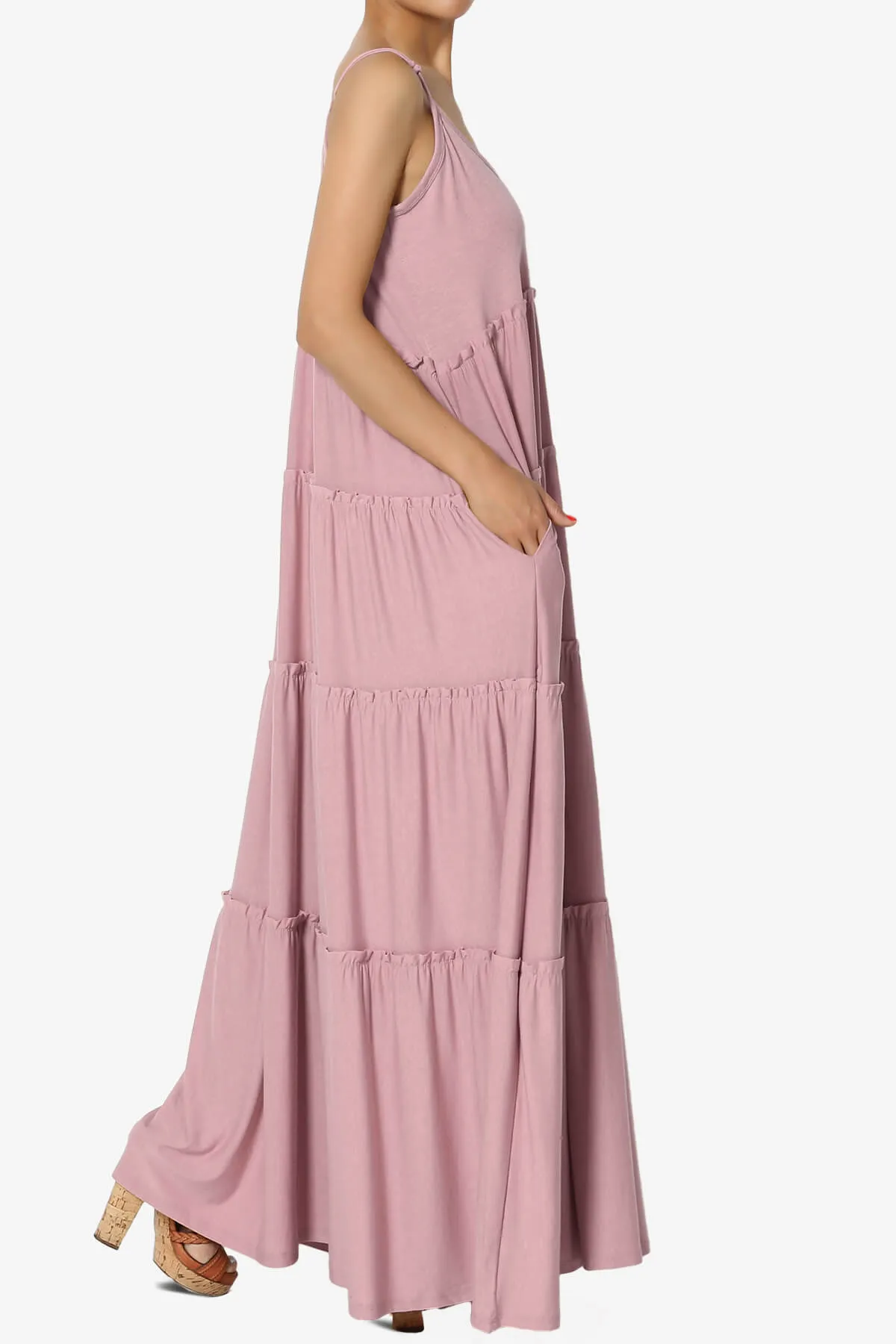 Bennet Ruffle Tiered Pocket Cami Maxi Dress