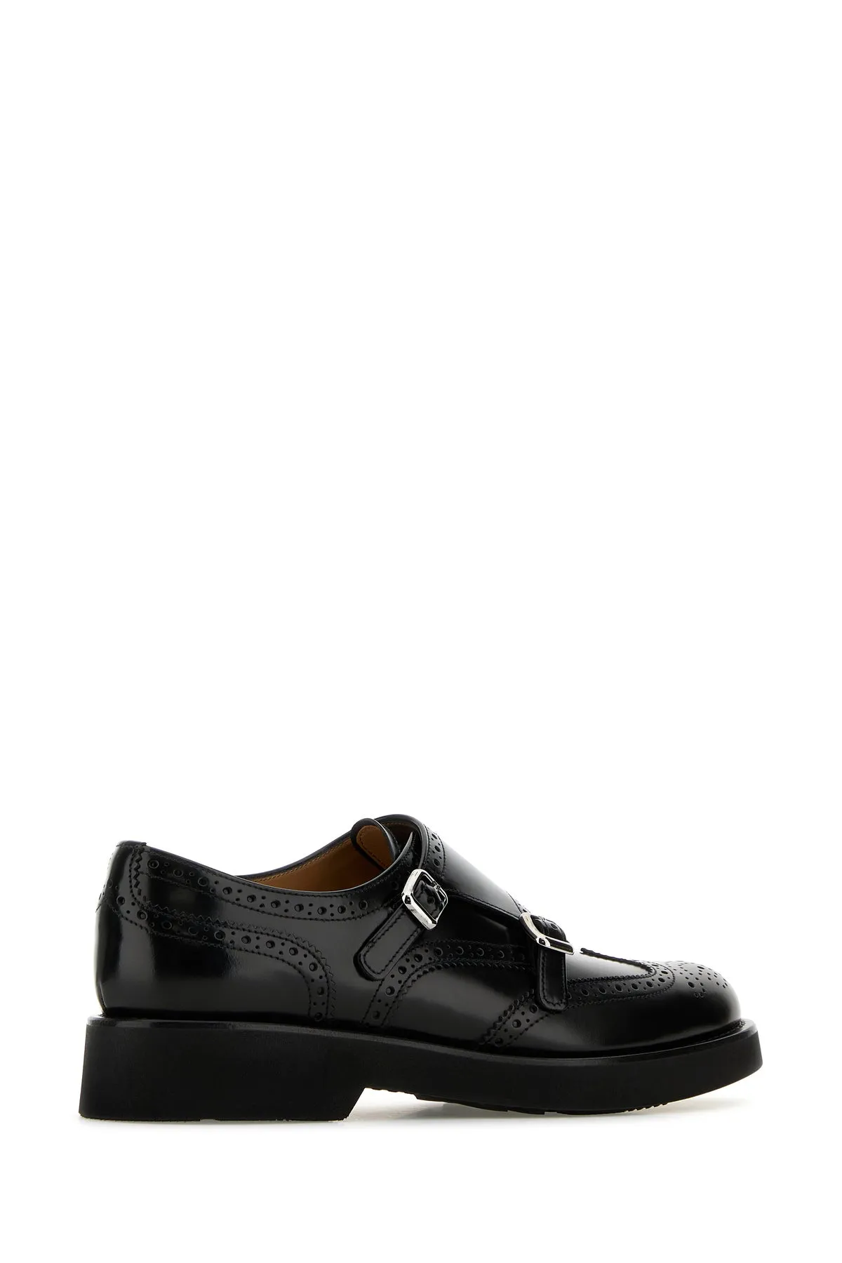 Black leather Lana L monk strap shoes