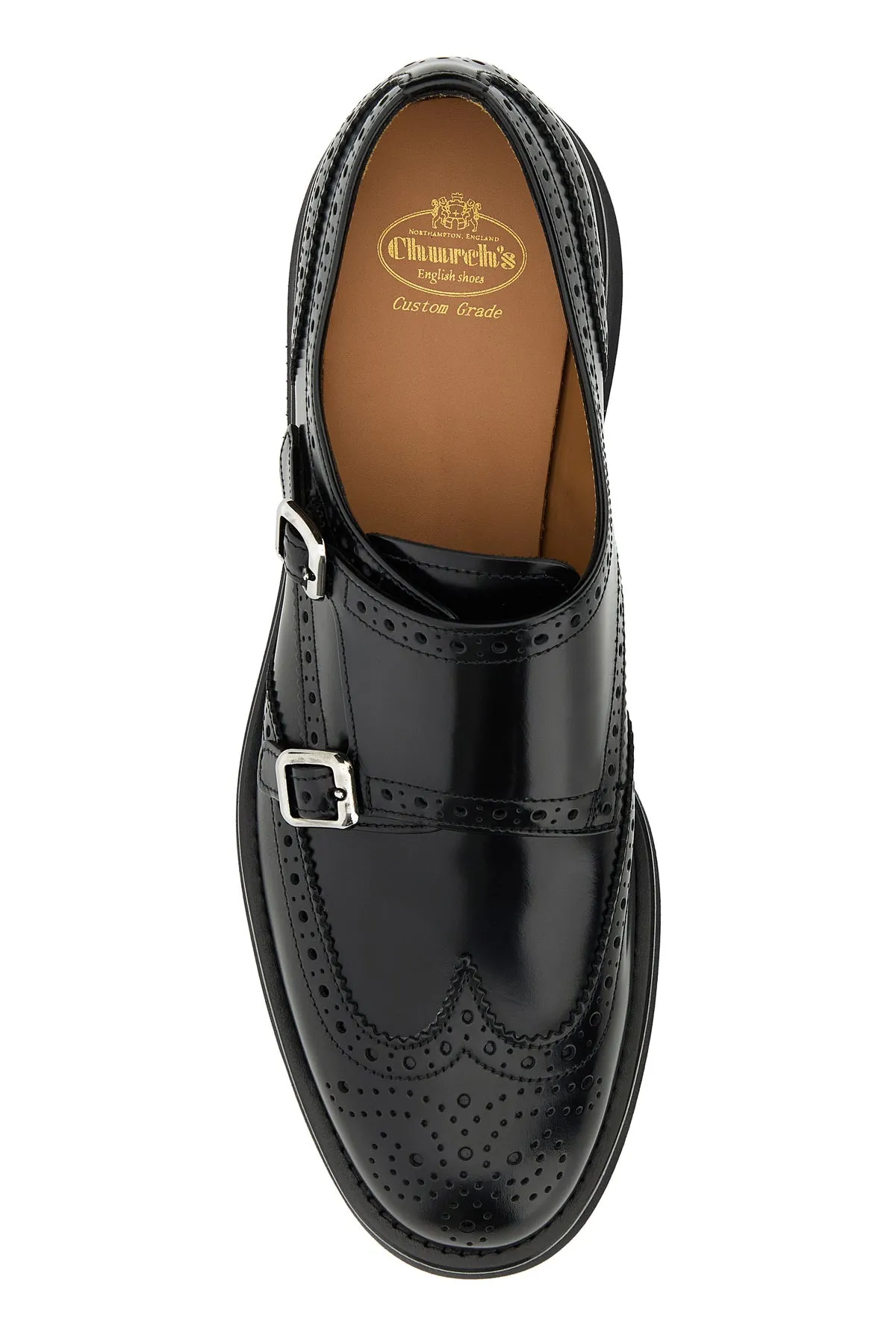 Black leather Lana L monk strap shoes
