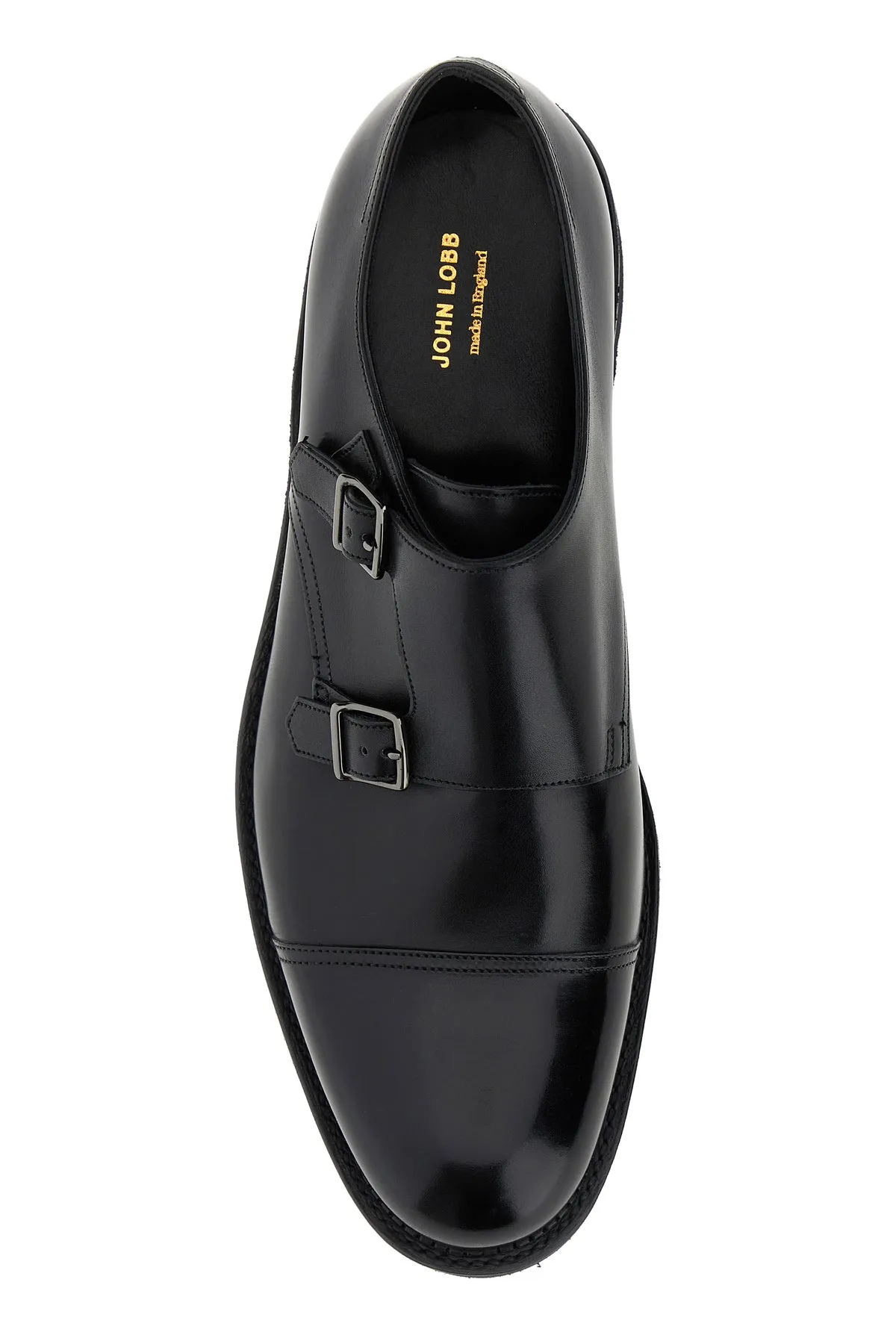 Black leather strap shoes