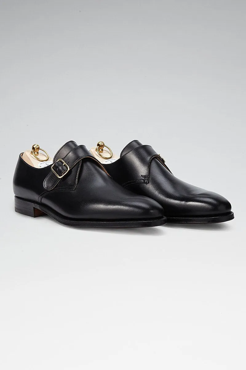Black Single Buckle Monk Shoes