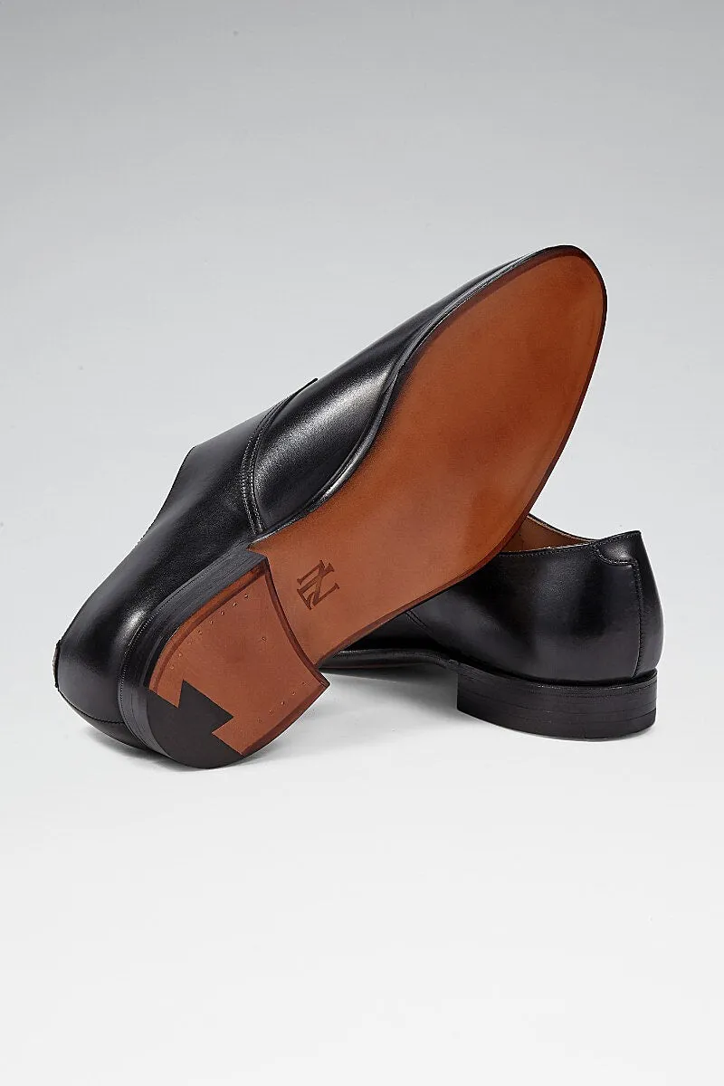 Black Single Buckle Monk Shoes