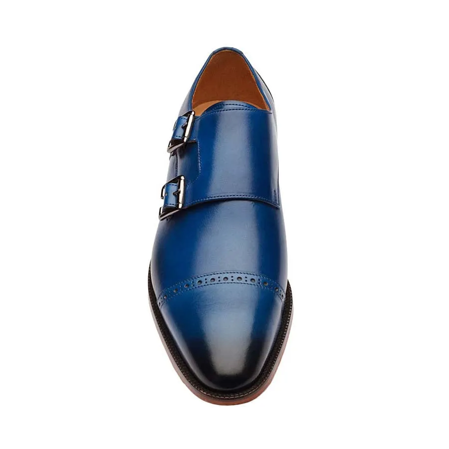 Blue Captoe Double Monk Straps