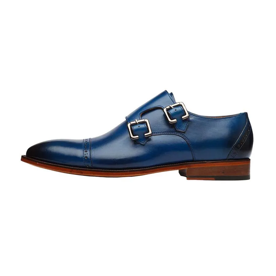 Blue Captoe Double Monk Straps