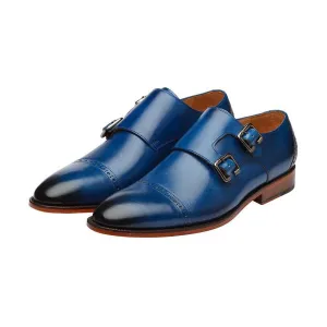 Blue Captoe Double Monk Straps