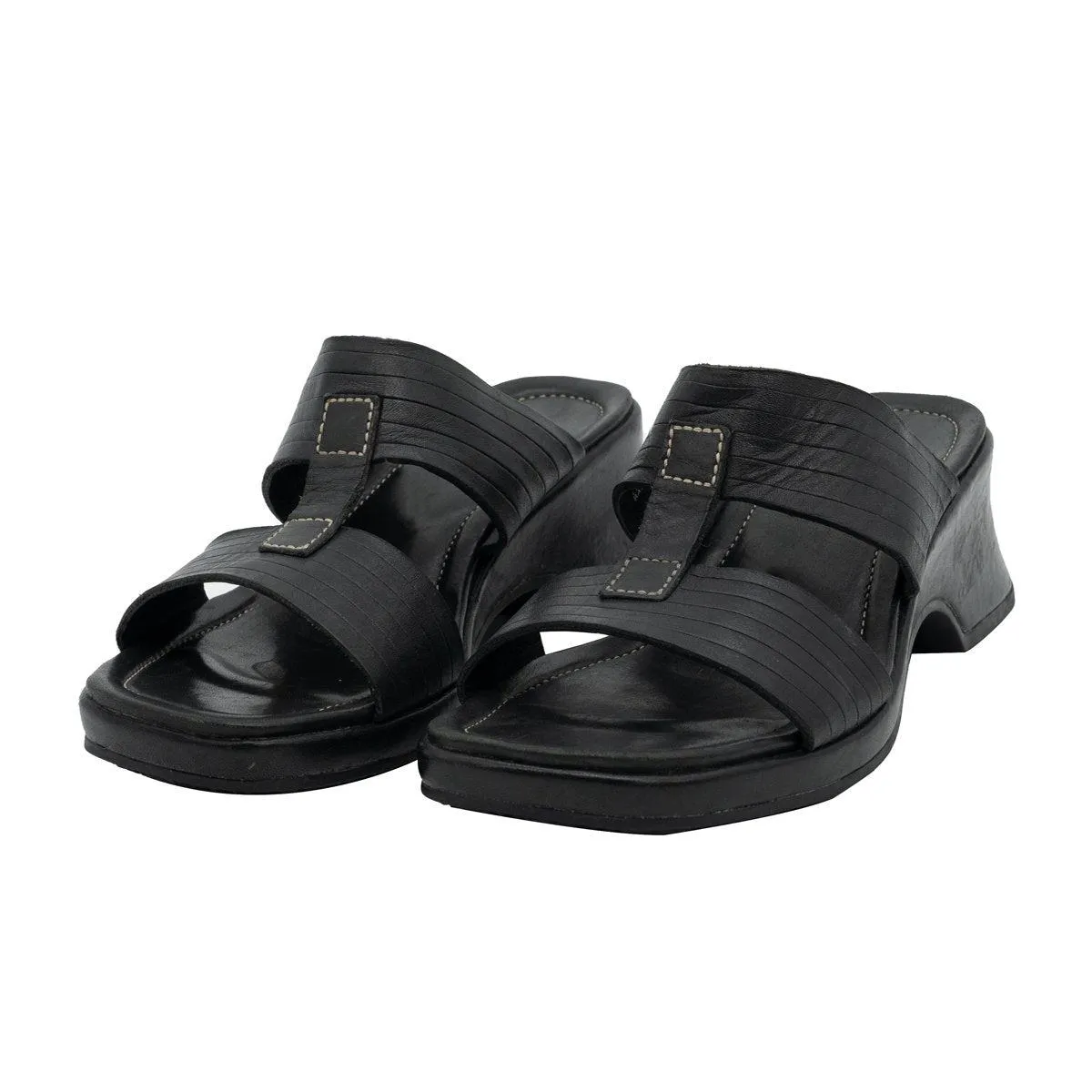 Clarks Slip On Sandals Sliders Leather Black Colour For Women
