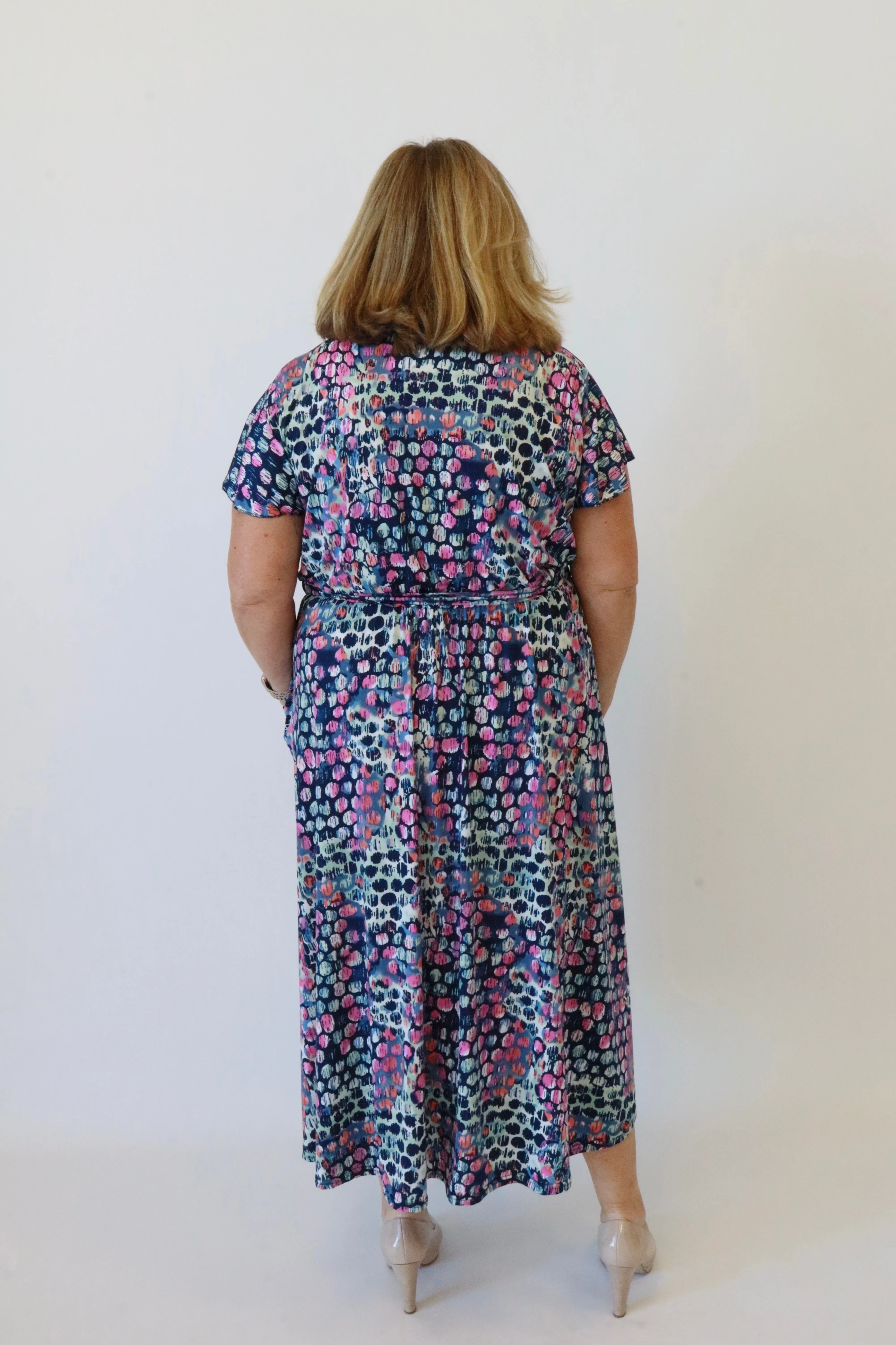 Dani Dress in Navy Dot