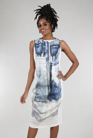 Digital Jean Print Dress, Denim