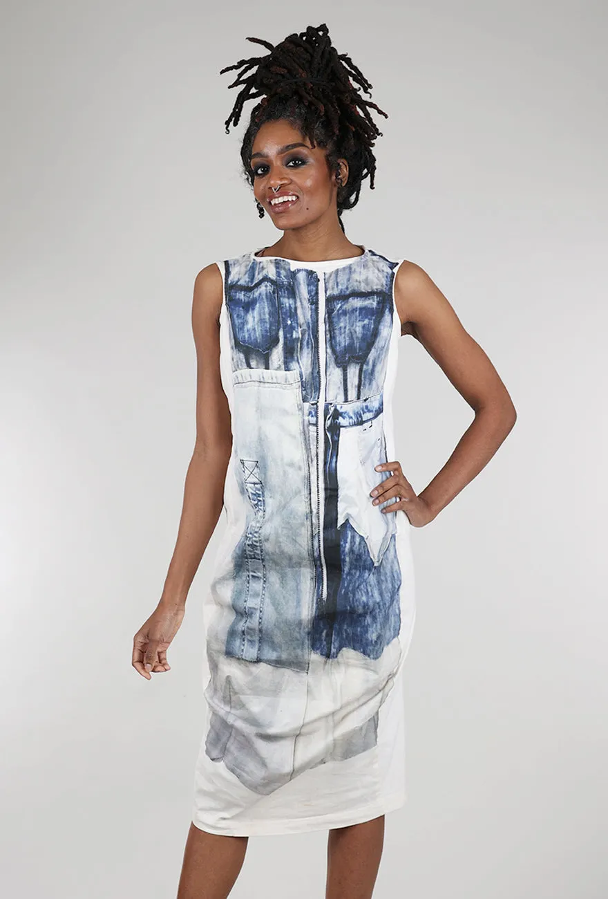 Digital Jean Print Dress, Denim