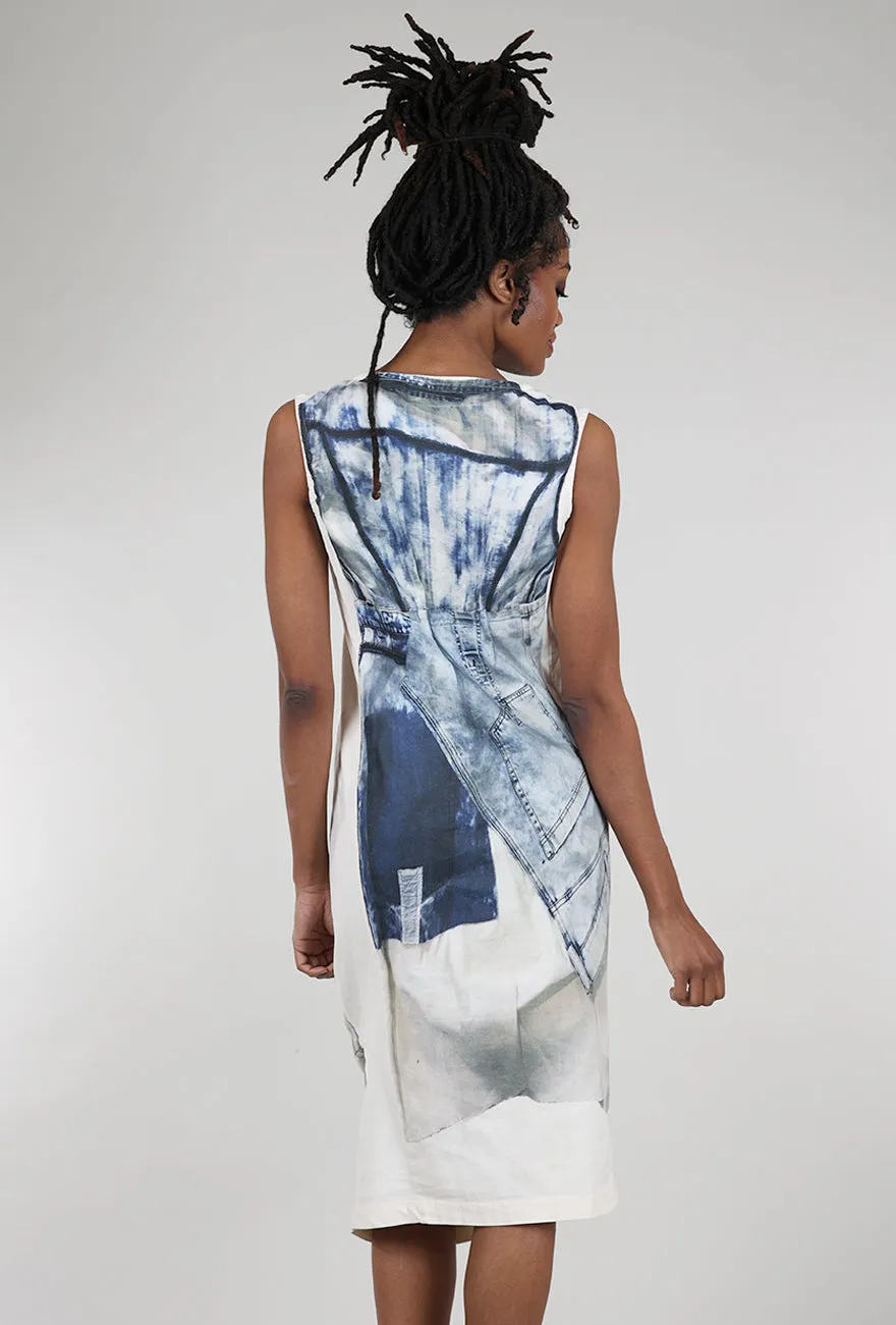 Digital Jean Print Dress, Denim