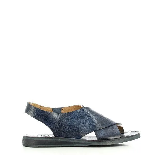 Felmini B112 Ink Blue Cross-Strap Sandals