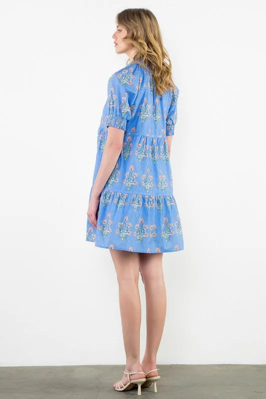 Garden Glow Floral Print Mini Dress