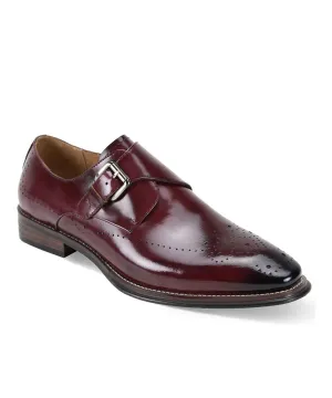 Giovanni Jeffery Monk Strap Dress Shoe - Burgundy