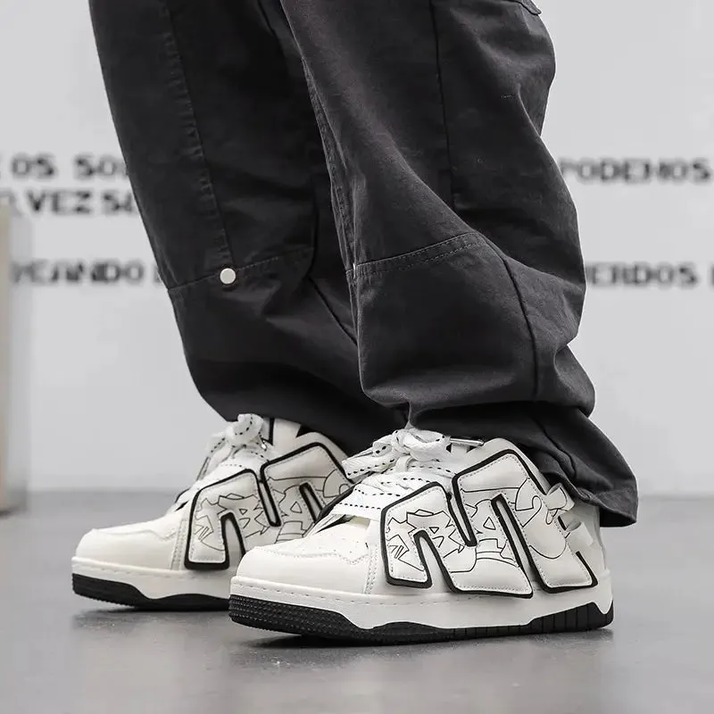 Graffiti Chunky Letter M Skateboard Sneakers