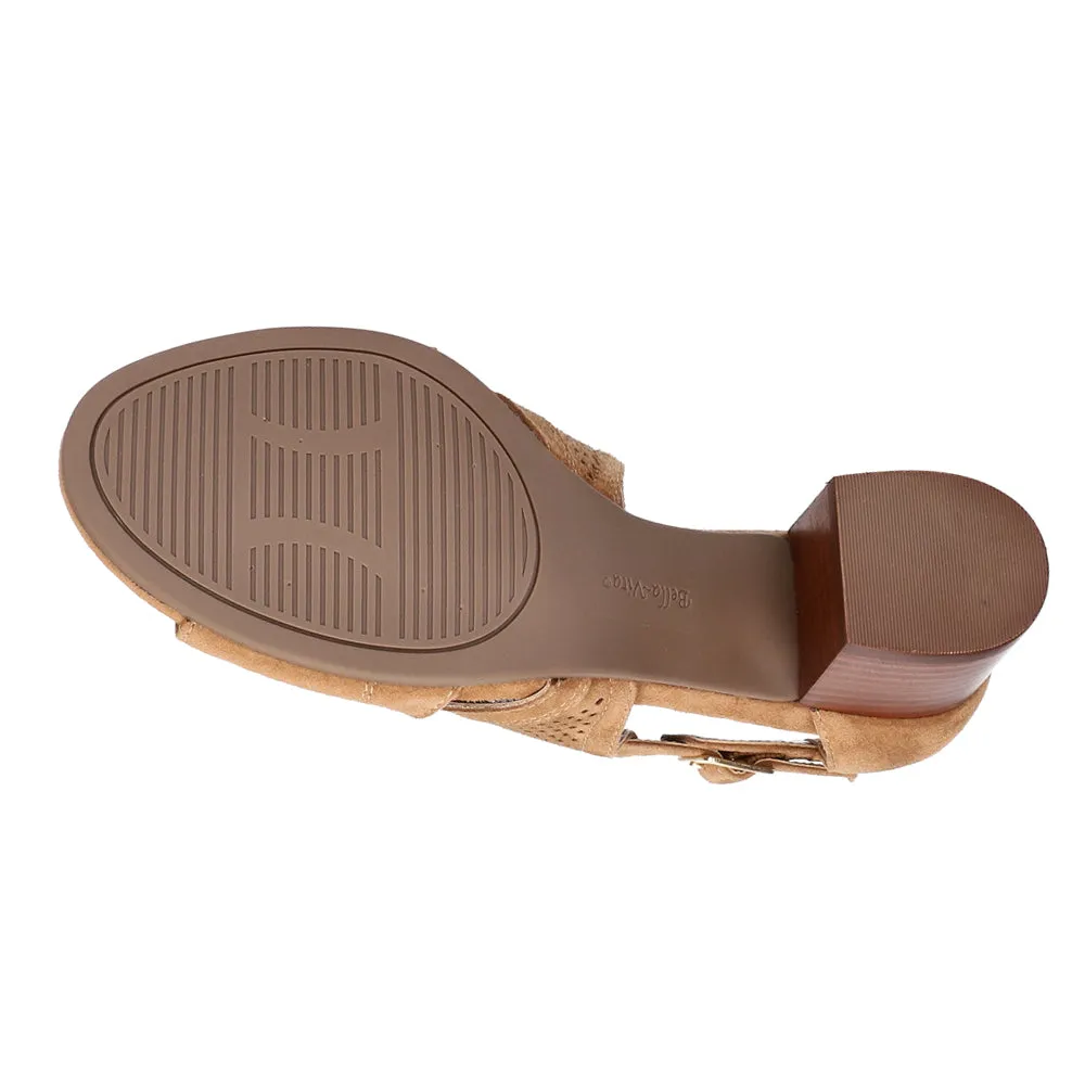 Illiana Perforated Block Heeled Sandals