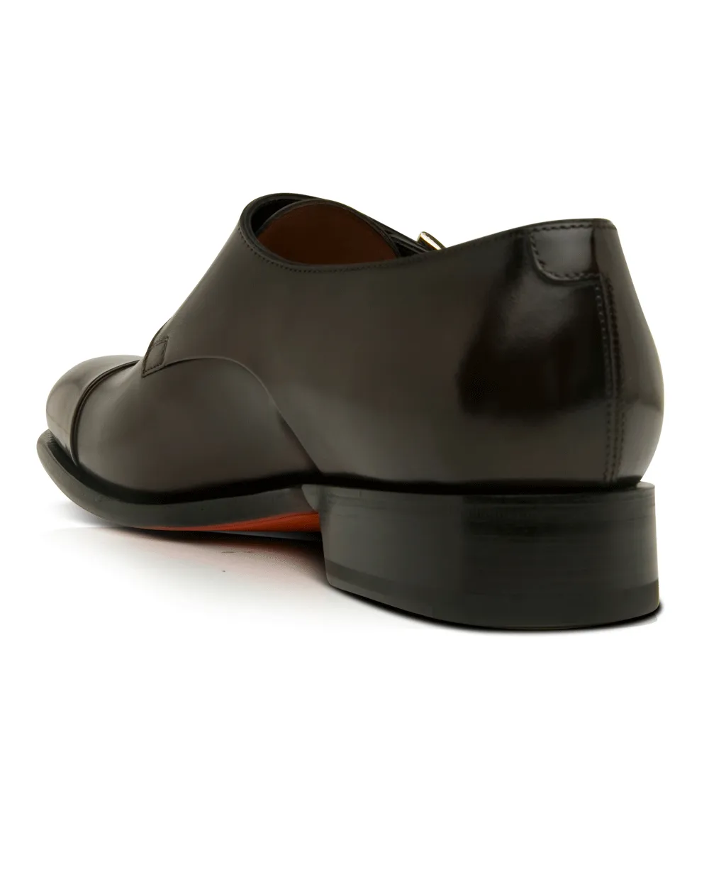 Leather Double Monkstrap in Dark Brown