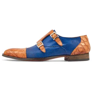 Mauri 4560/2 Body Alligator Hand Painted/ Karung Cognac/ Brilliant Blue