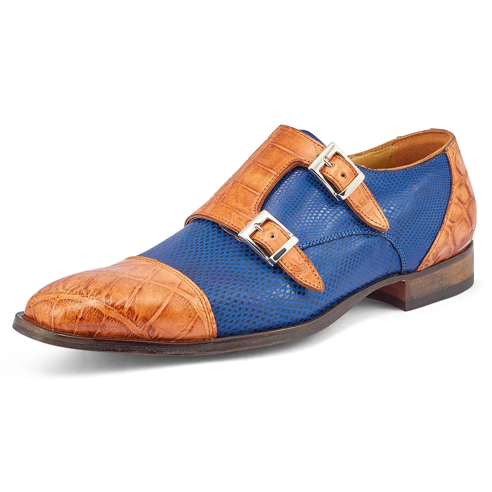 Mauri 4560/2 Body Alligator Hand Painted/ Karung Cognac/ Brilliant Blue