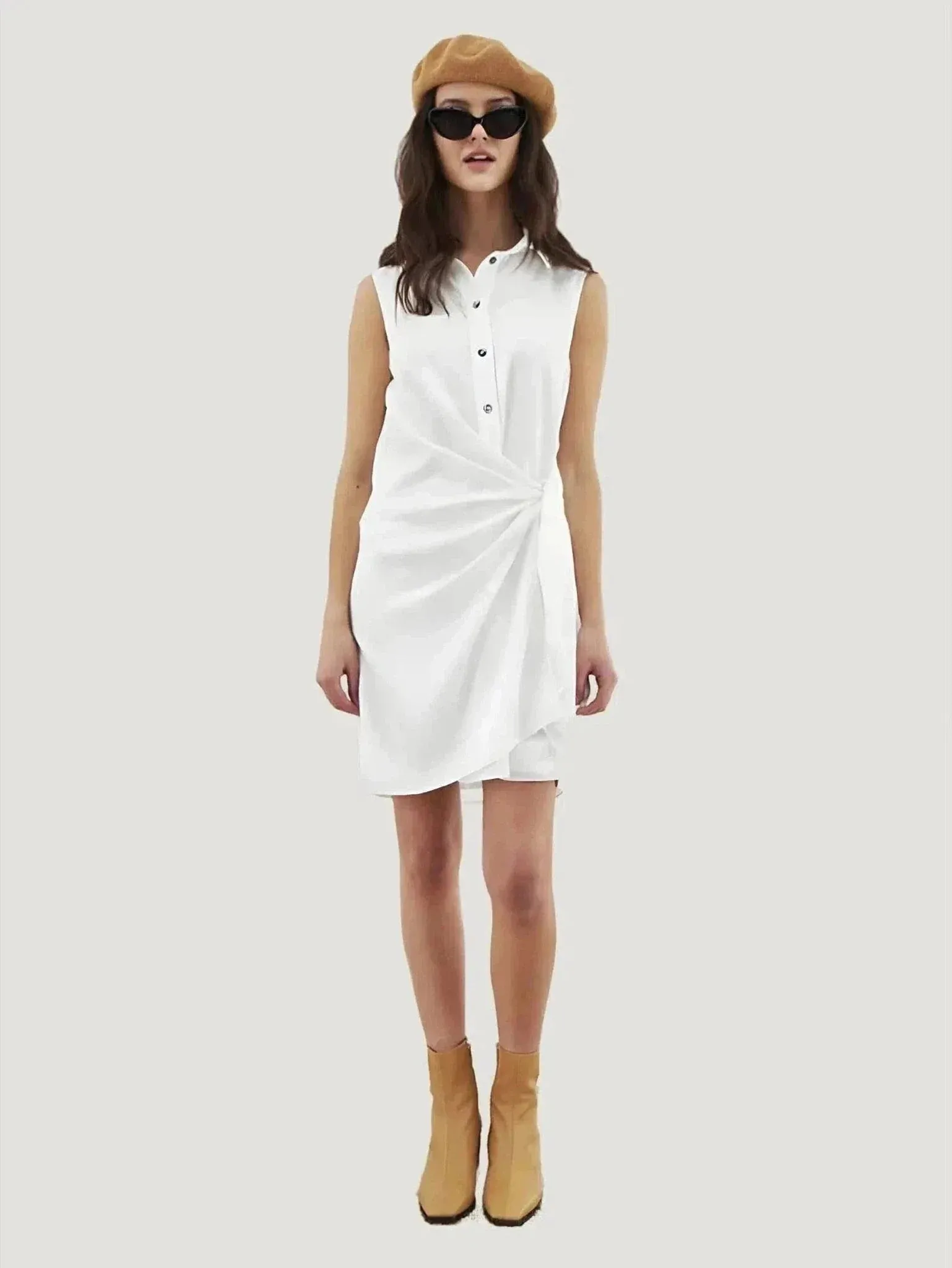 Morgan Dress | High-Quality Fabric Blend | Casual Elegance with Adjustable Tie Detail | One Posh Closet