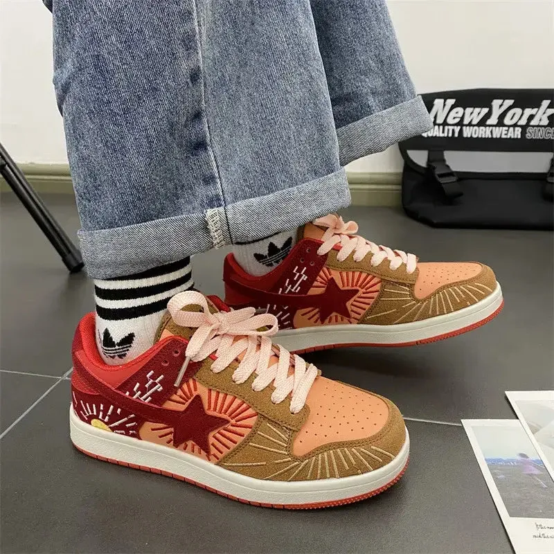 Retro Wild Star Sun Lace Up Sneakers
