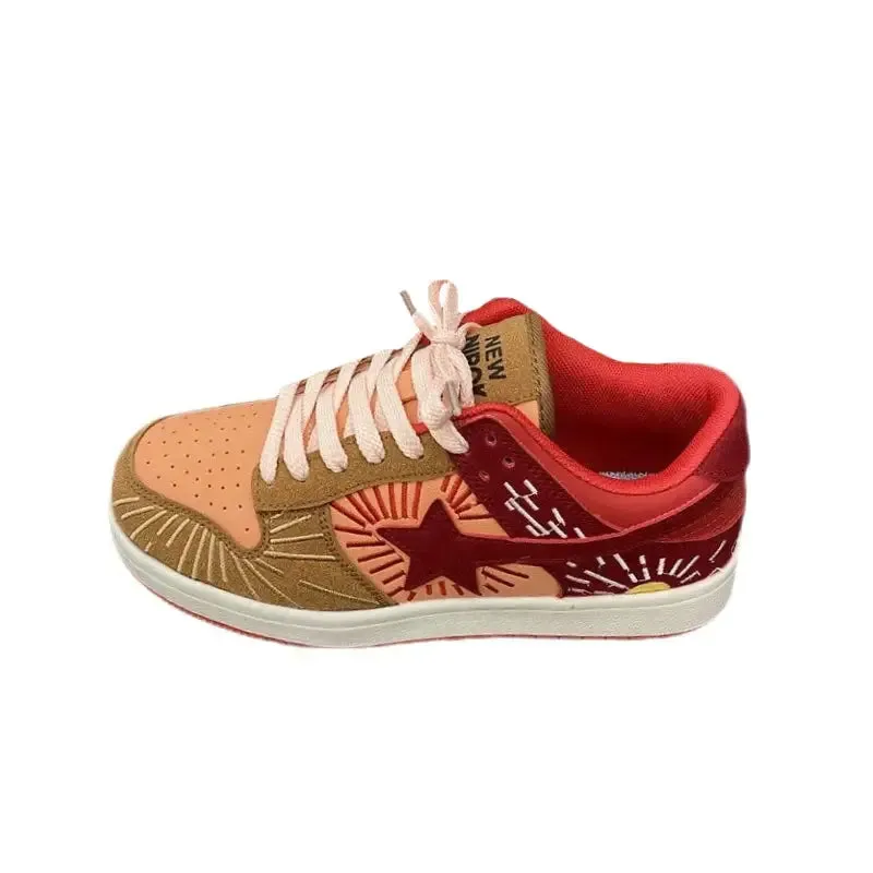 Retro Wild Star Sun Lace Up Sneakers