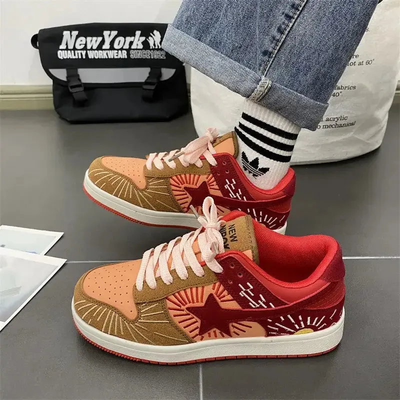 Retro Wild Star Sun Lace Up Sneakers