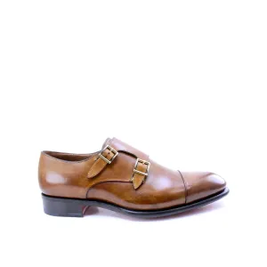 Santoni Leather Double-Buckle Shoes-TB0110