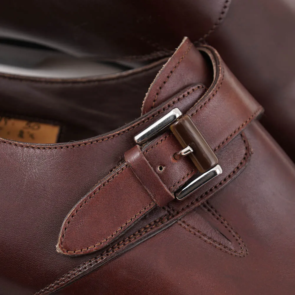 Santoni Single-Buckle Monk Strap in Brown