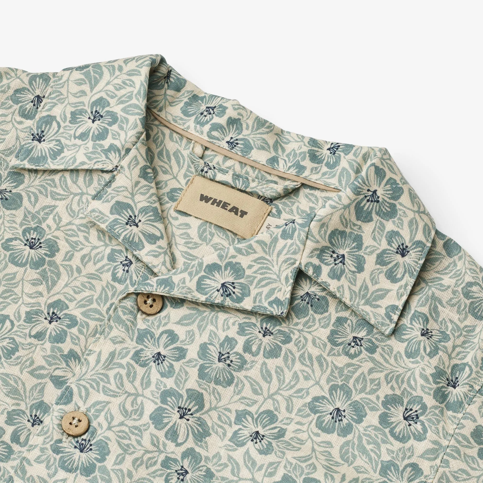 Shirt S/S Anker - aqua hawaii flowers