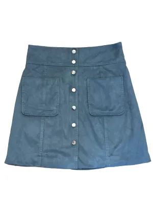 Soft Summer Blue Spruce Faux Suede Mini Skirt