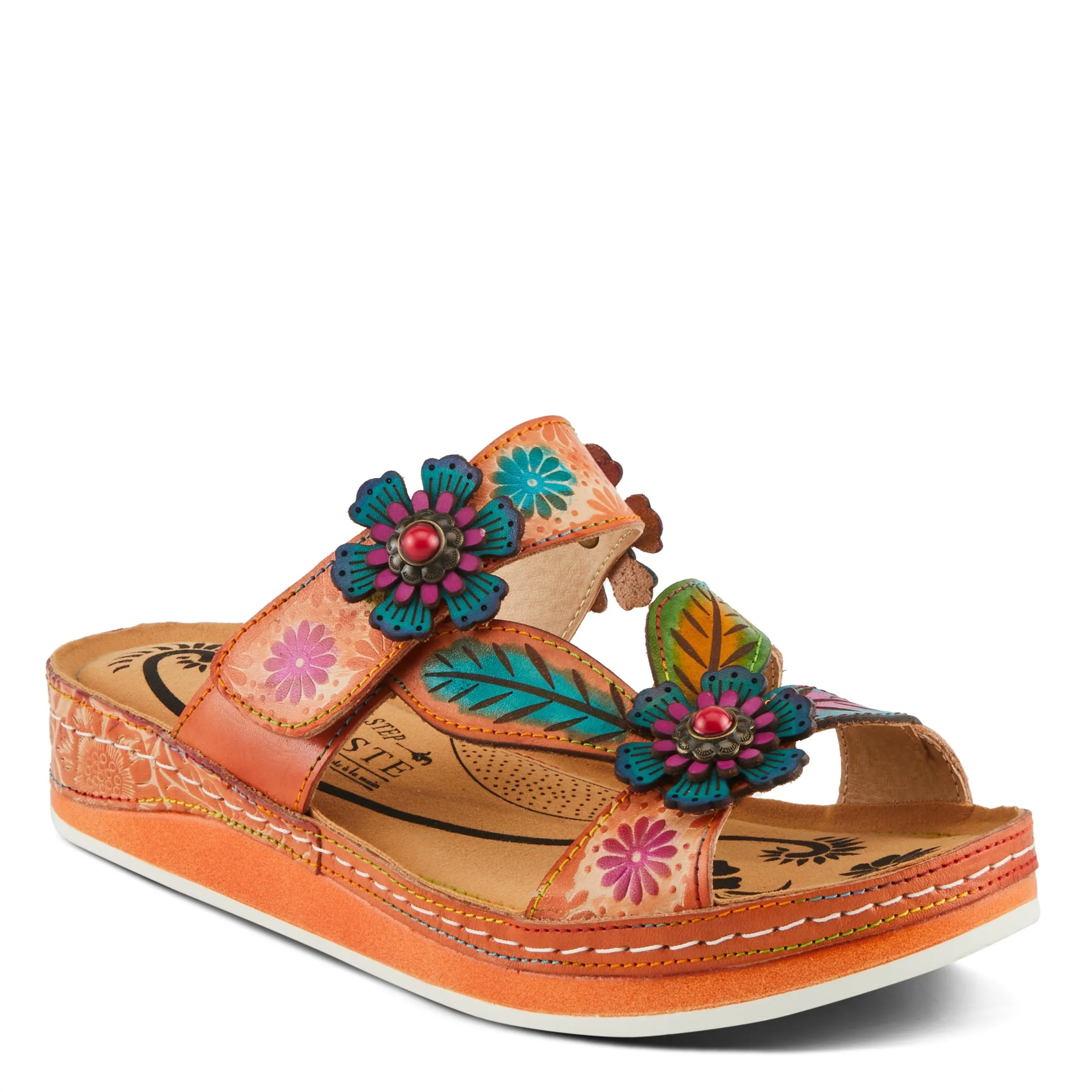 Spring Step Shoes L'Artiste Pillow Soft Sandals Women's Hand Painted Leather