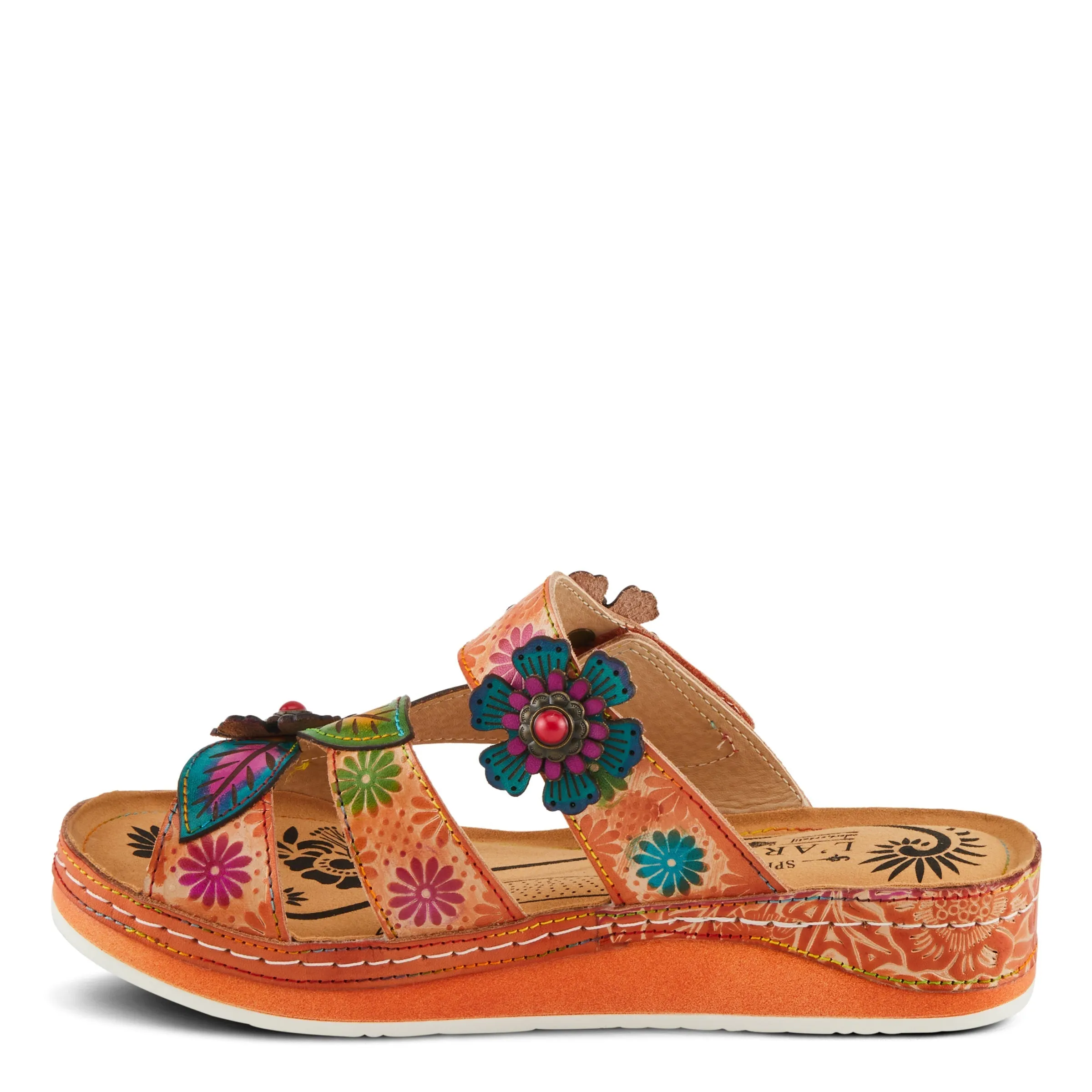 Spring Step Shoes L'Artiste Pillow Soft Sandals Women's Hand Painted Leather