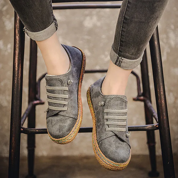 Suede Slip On Soft Loafers Lazy Casual Flat Shoes For Women