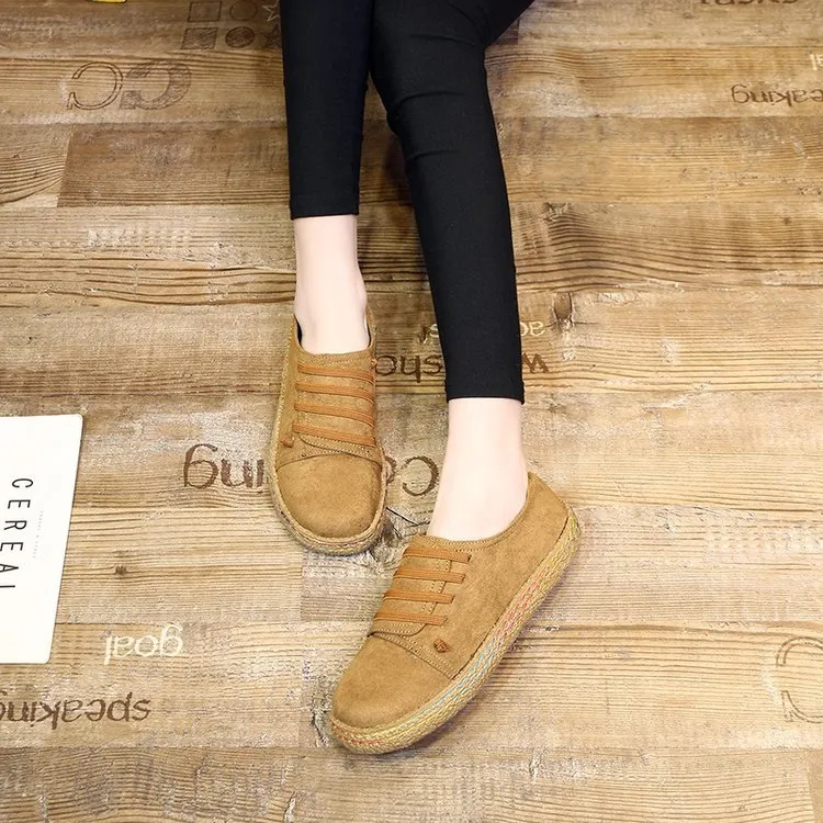 Suede Slip On Soft Loafers Lazy Casual Flat Shoes For Women