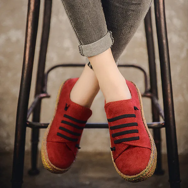 Suede Slip On Soft Loafers Lazy Casual Flat Shoes For Women