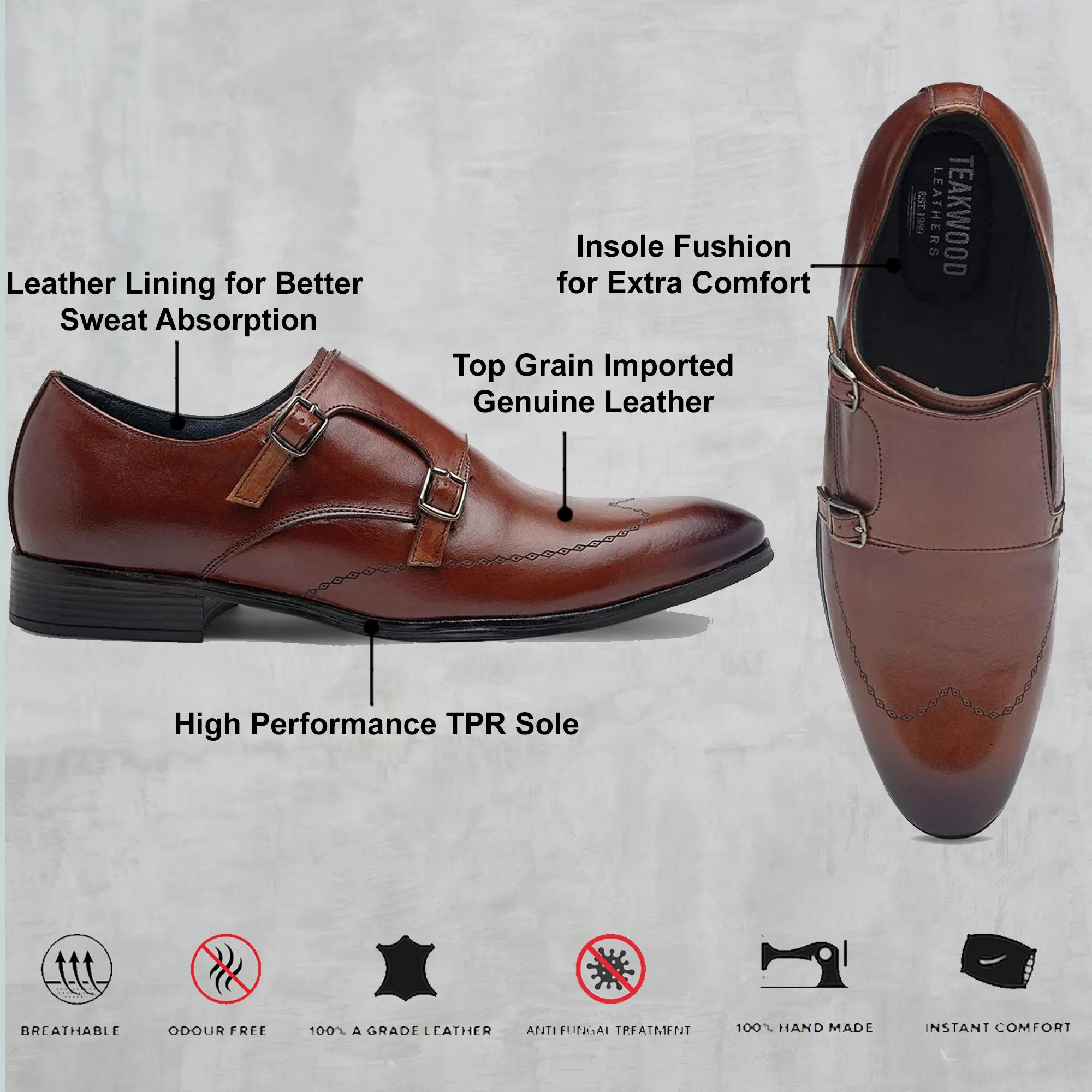 Teakwood Leathers Double-Strap Monk Shoes