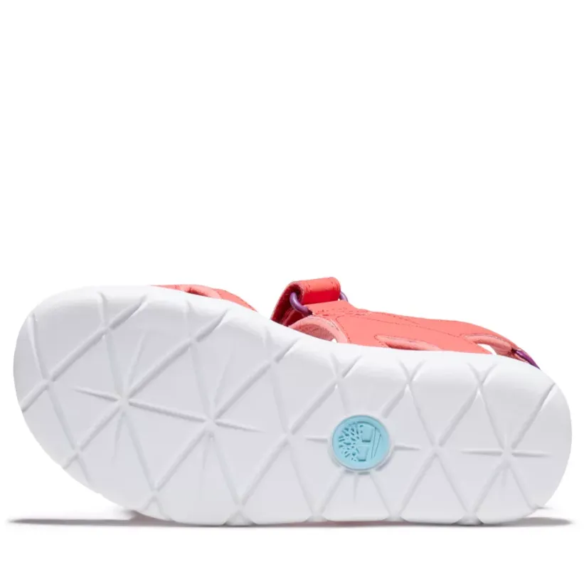 Timberland Pink/Cayenne Perkins Row 2-Strap Toddler Sandal
