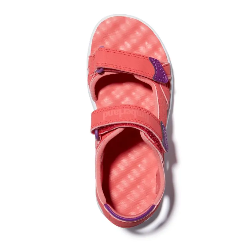Timberland Pink/Cayenne Perkins Row 2-Strap Toddler Sandal
