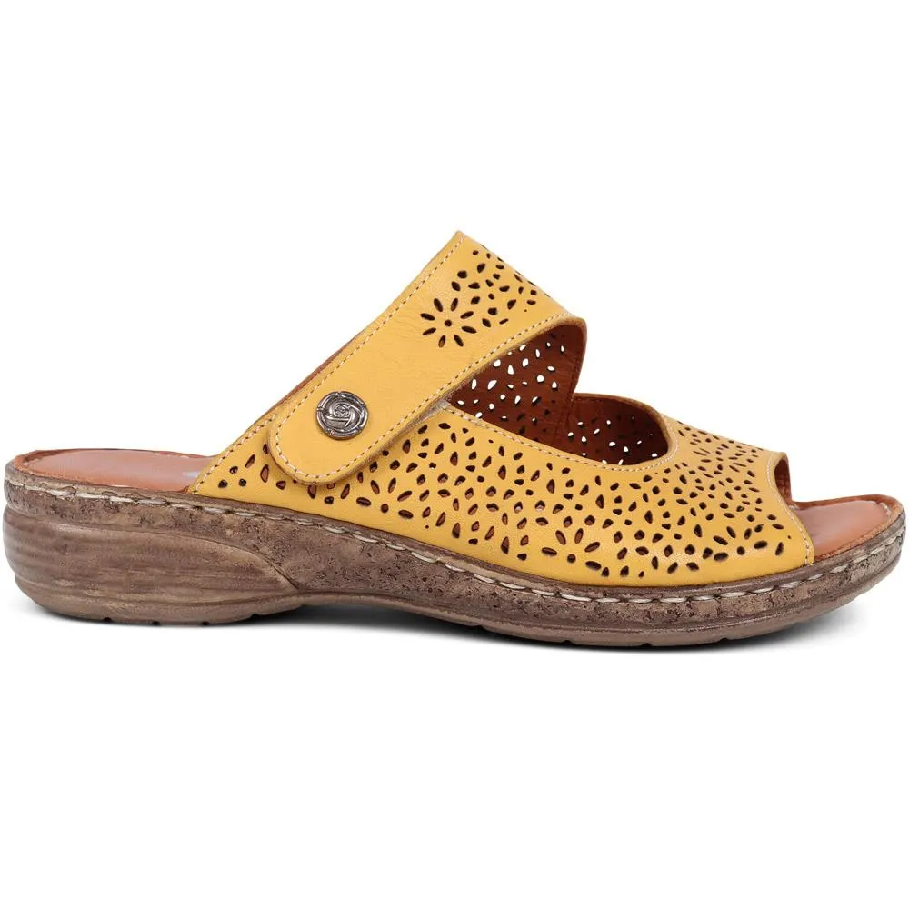 Touch-Fasten Leather Mule Sandals  - DRTMA39005 / 325 497
