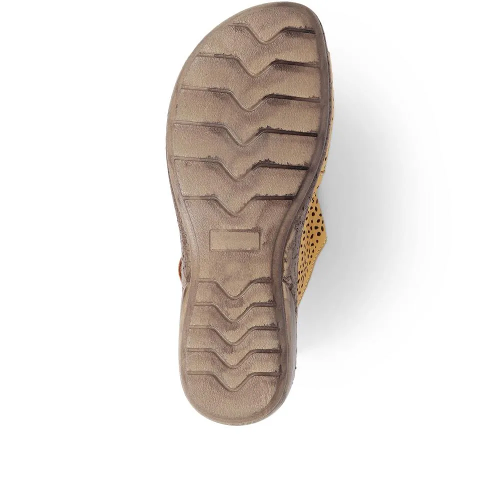 Touch-Fasten Leather Mule Sandals  - DRTMA39005 / 325 497