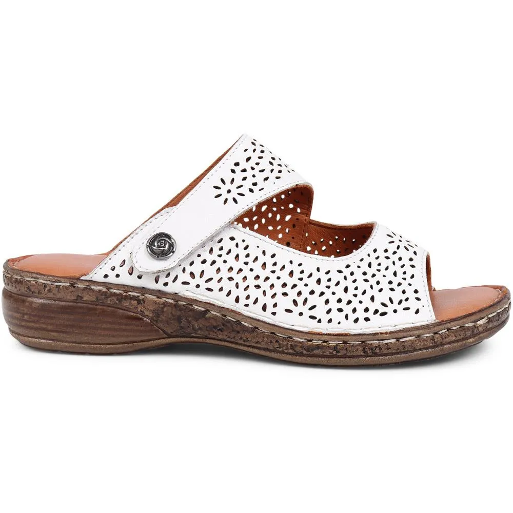 Touch-Fasten Leather Mule Sandals  - DRTMA39005 / 325 497