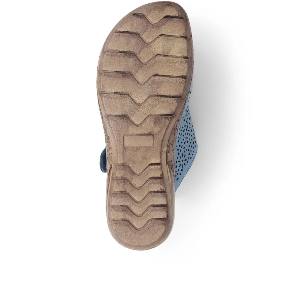 Touch-Fasten Leather Mule Sandals  - DRTMA39005 / 325 497